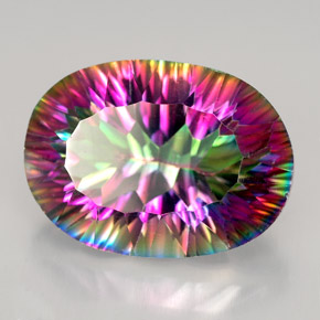 Quarzo mistico naturale multicolore da 12,28 ct, taglio ovale, VVS-VS