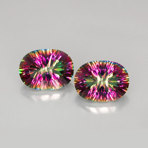 Gemme di Quarzo mistico Arcobaleno superiore naturale da  ct, Taglio ovale, VVS-VS