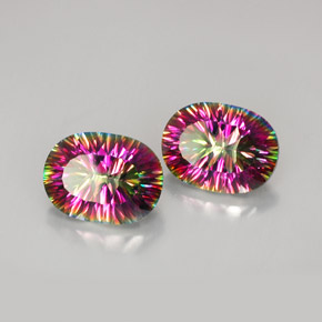 Gemme di Quarzo mistico Arcobaleno superiore naturale da  ct, Taglio ovale, VVS-VS