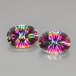 Gemme di Quarzo mistico Arcobaleno superiore naturale da  ct, Taglio ovale, VVS-VS