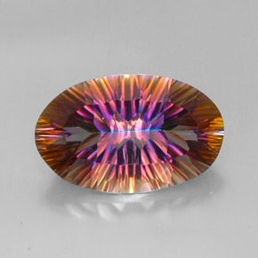 Quarzo mistico naturale multicolore da 14,22 ct, taglio ovale, VVS