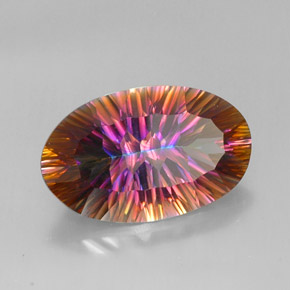 Quarzo mistico naturale multicolore da 14,22 ct, taglio ovale, VVS