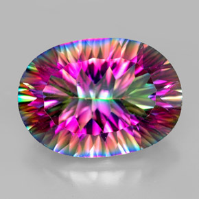 Quarzo mistico Arcobaleno superiore naturale da 11.77 ct, Taglio ovale, VVS-VS