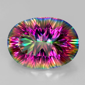 Quarzo mistico Arcobaleno superiore naturale da 10.65 ct, Taglio ovale, VVS-VS