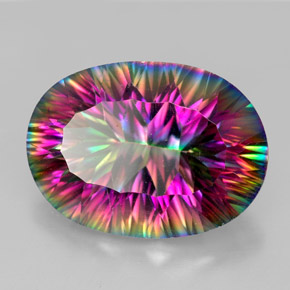 Quarzo mistico Arcobaleno superiore naturale da 10.65 ct, Taglio ovale, VVS-VS