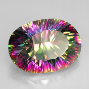 Quarzo mistico Arcobaleno superiore naturale da 11.40 ct, Taglio ovale, VVS-VS