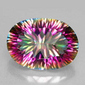Quarzo mistico naturale multicolore da 11,70 ct, taglio ovale, VVS-VS