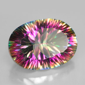 Quarzo mistico naturale multicolore da 11,70 ct, taglio ovale, VVS-VS