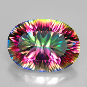Quarzo mistico naturale multicolore da 11,01 ct, taglio ovale, VVS-VS