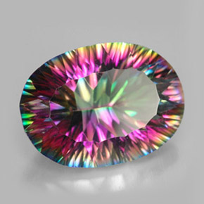 Quarzo mistico naturale multicolore da 11,01 ct, taglio ovale, VVS-VS