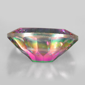 Quarzo mistico naturale multicolore da 10,60 ct, taglio ovale, VVS-VS