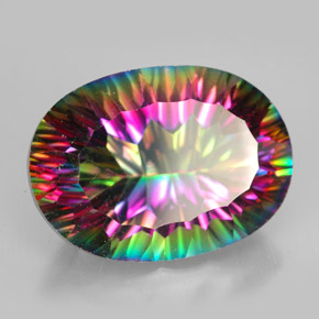 Quarzo mistico naturale multicolore da 12,45 ct, taglio ovale, VVS-VS