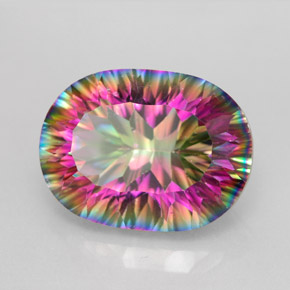 Quarzo mistico naturale multicolore da 9,34 ct, taglio ovale, VVS-VS