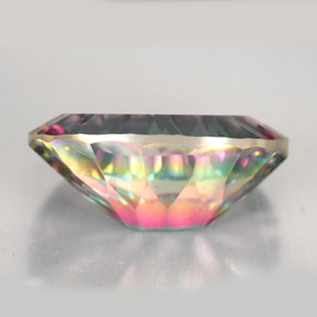 Quarzo mistico arcobaleno premium naturale da 10,79 ct, taglio ovale, VVS-VS