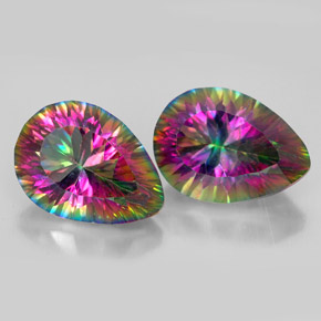 Gemme di Quarzo mistico Arcobaleno superiore naturale da  ct, Forma a pera, VVS