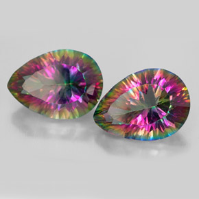 Gemme di Quarzo mistico Arcobaleno superiore naturale da  ct, Forma a pera, VVS