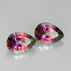 Gemme di Quarzo mistico Arcobaleno superiore naturale da  ct, Forma a pera, VVS