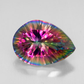 Quarzo mistico Arcobaleno superiore naturale da 4.68 ct, Forma a pera, VVS