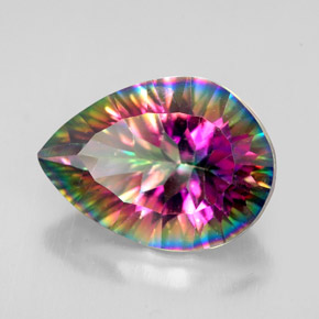 Quarzo mistico Arcobaleno superiore naturale da 4.68 ct, Forma a pera, VVS