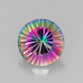 Quarzo mistico naturale multicolore da 2,39 ct, taglio rotondo, VVS-VS