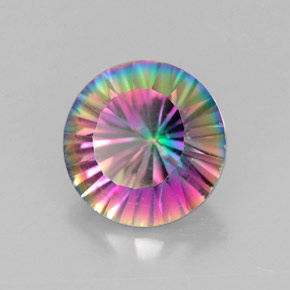 Quarzo mistico naturale multicolore da 2,39 ct, taglio rotondo, VVS-VS