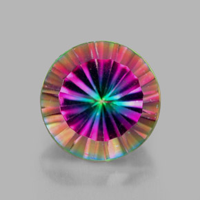 Quarzo mistico naturale multicolore da 2,67 ct, taglio rotondo, VVS-VS