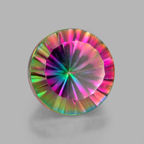 Quarzo mistico naturale multicolore da 2,67 ct, taglio rotondo, VVS-VS