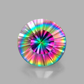 Quarzo mistico naturale multicolore da 2,25 ct, taglio rotondo, VVS-VS