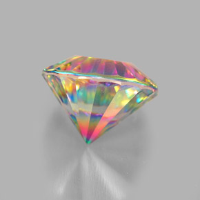 Quarzo mistico naturale multicolore da 2,25 ct, taglio rotondo, VVS-VS