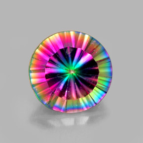 Quarzo mistico naturale multicolore da 2,25 ct, taglio rotondo, VVS-VS