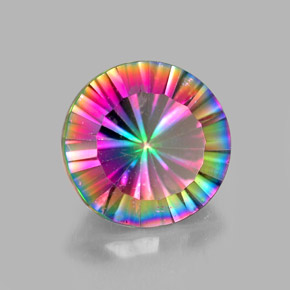Quarzo mistico naturale multicolore da 2,25 ct, taglio rotondo, VVS-VS