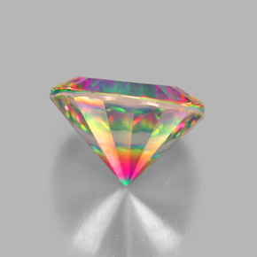 Quarzo mistico naturale multicolore da 2,25 ct, taglio rotondo, VVS-VS