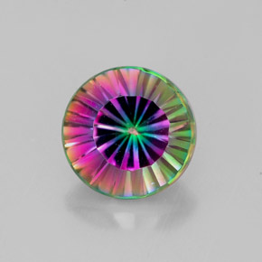 Quarzo mistico naturale multicolore da 2,41 ct, taglio rotondo, VVS-VS