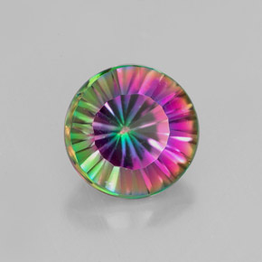Quarzo mistico naturale multicolore da 2,41 ct, taglio rotondo, VVS-VS
