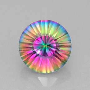 Quarzo mistico naturale multicolore da 2,87 ct, taglio rotondo, VVS
