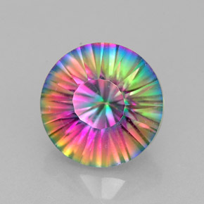 Quarzo mistico naturale multicolore da 2,87 ct, taglio rotondo, VVS