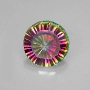 Quarzo mistico naturale multicolore da 2,19 ct, taglio rotondo, VVS