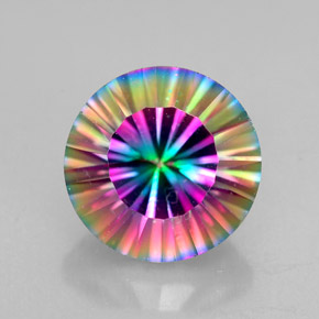 Quarzo mistico naturale multicolore da 2,75 ct, taglio rotondo, VVS