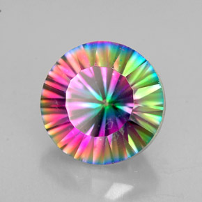 Quarzo mistico naturale multicolore da 2,75 ct, taglio rotondo, VVS