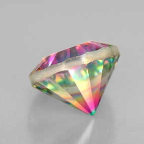 Quarzo mistico naturale multicolore da 2,75 ct, taglio rotondo, VVS