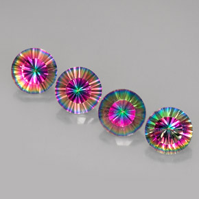 Gemme di Quarzo mistico Arcobaleno superiore naturale da  ct, Taglio rotondo, VVS