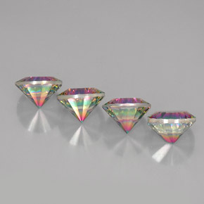 Gemme di Quarzo mistico Arcobaleno superiore naturale da  ct, Taglio rotondo, VVS