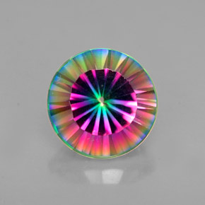 Quarzo mistico naturale multicolore da 2,46 ct, taglio rotondo, VVS