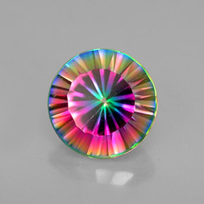 Quarzo mistico naturale multicolore da 2,46 ct, taglio rotondo, VVS