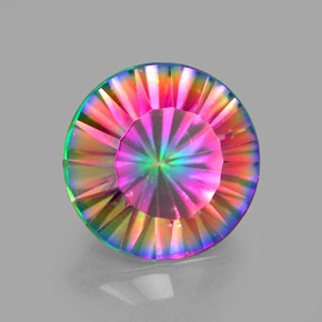 Quarzo mistico naturale multicolore da 2,25 ct, taglio rotondo, VVS