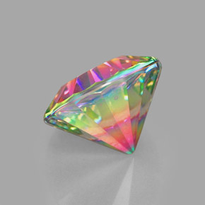Quarzo mistico naturale multicolore da 2,25 ct, taglio rotondo, VVS