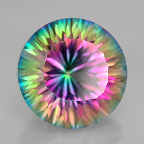 Quarzo mistico naturale multicolore da 10,59 ct, taglio rotondo, VVS