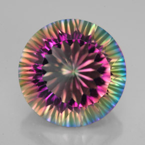 Quarzo mistico Arcobaleno superiore naturale da 9.88 ct, Taglio rotondo, VVS