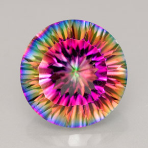 Quarzo mistico naturale multicolore da 9,19 ct, taglio rotondo, VVS