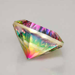 Quarzo mistico naturale multicolore da 9,19 ct, taglio rotondo, VVS